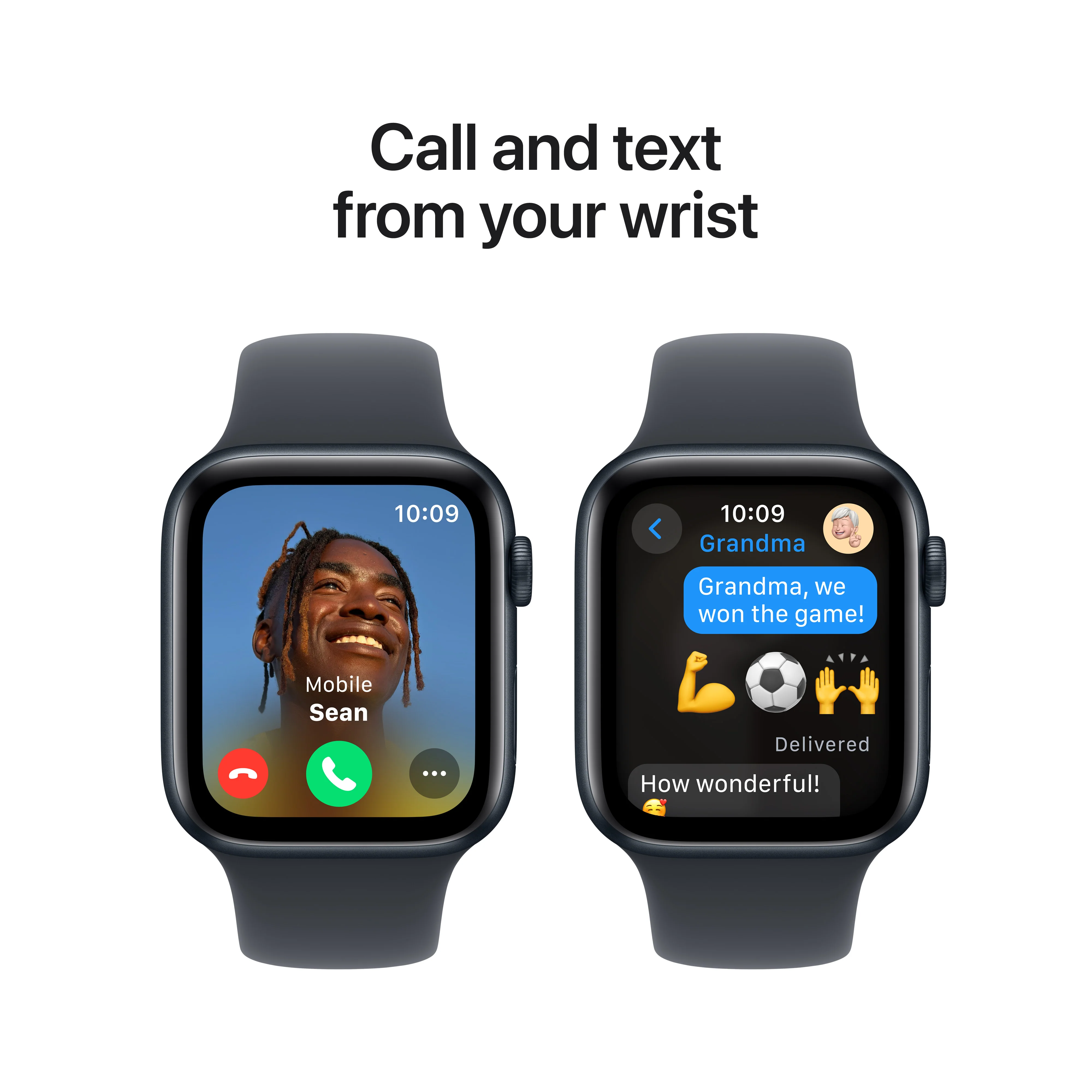 Apple Watch SE GPS, Caixa em alumínio meia-noite de 44 mm com Bracelete desportiva meia-noite - M/L - Image 4