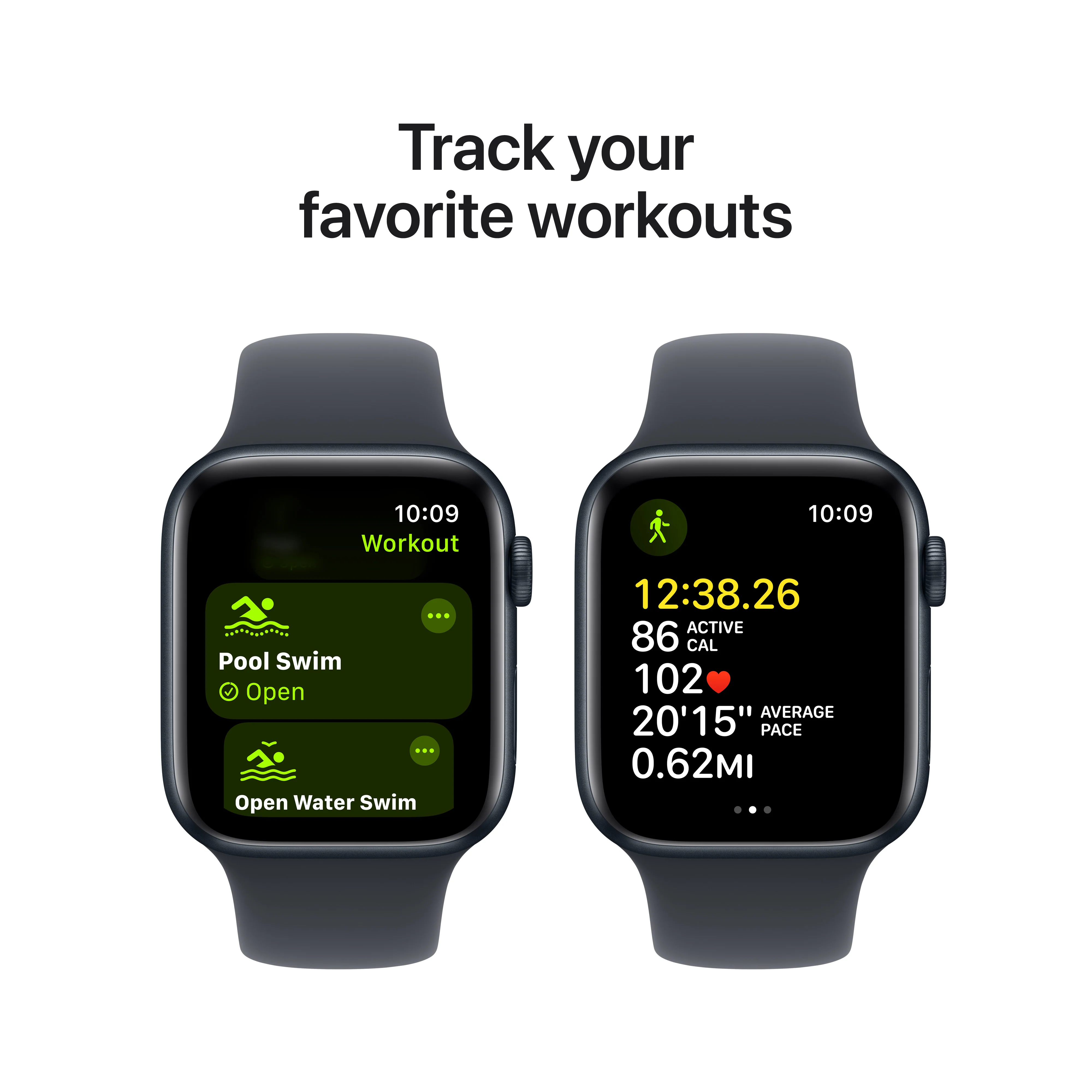 Apple Watch SE GPS, Caixa em alumínio meia-noite de 44 mm com Bracelete desportiva meia-noite - M/L - Image 6