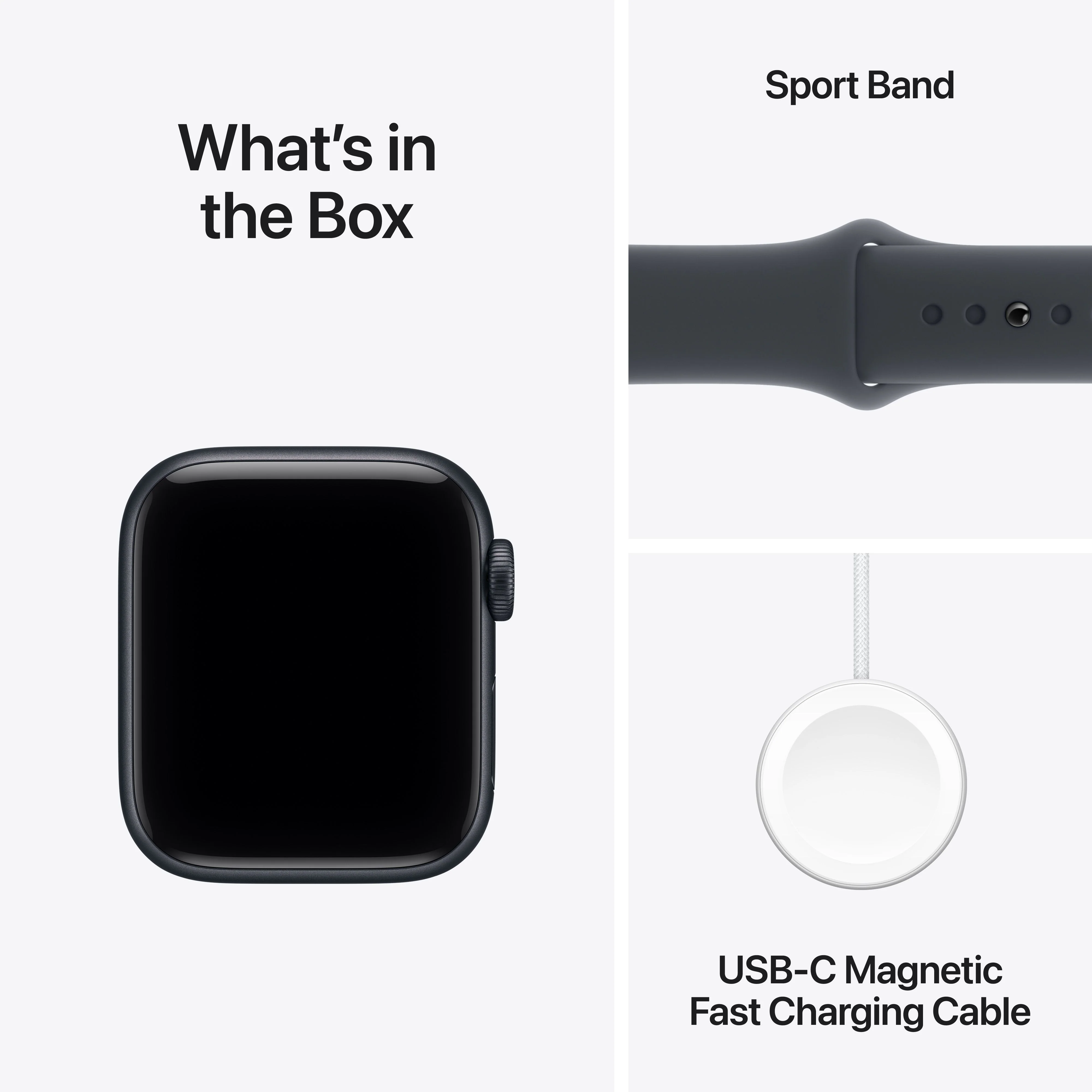 Apple Watch SE 3 GPS, Caixa em alumínio meia-noite de 40 mm com Bracelete desportiva meia-noite - M/L - Image 8