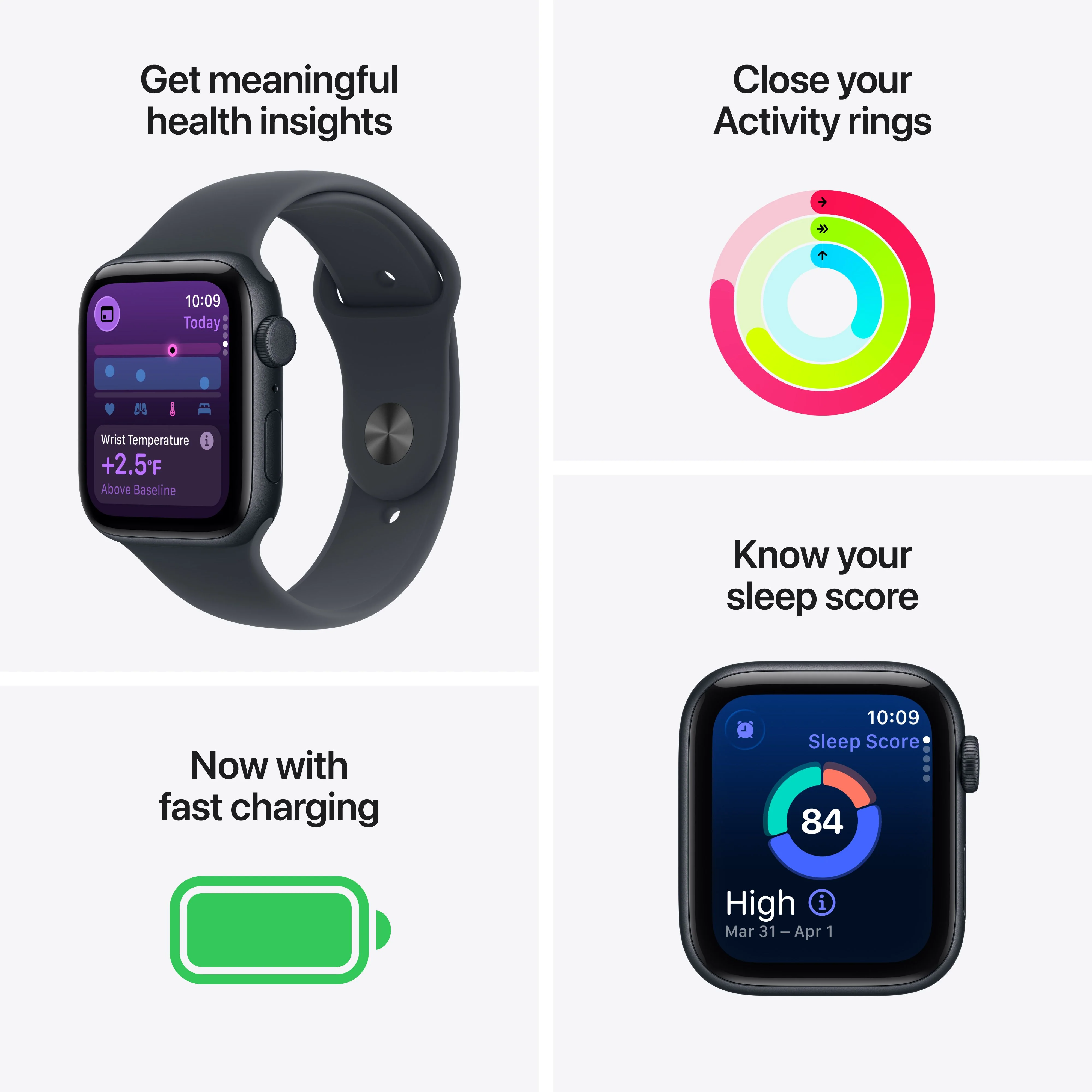 Apple Watch SE 3 GPS + Cellular, Caixa em alumínio luz das estrelas de 44 mm com Bracelete desportiva luz das estrelas - S/M - Image 3