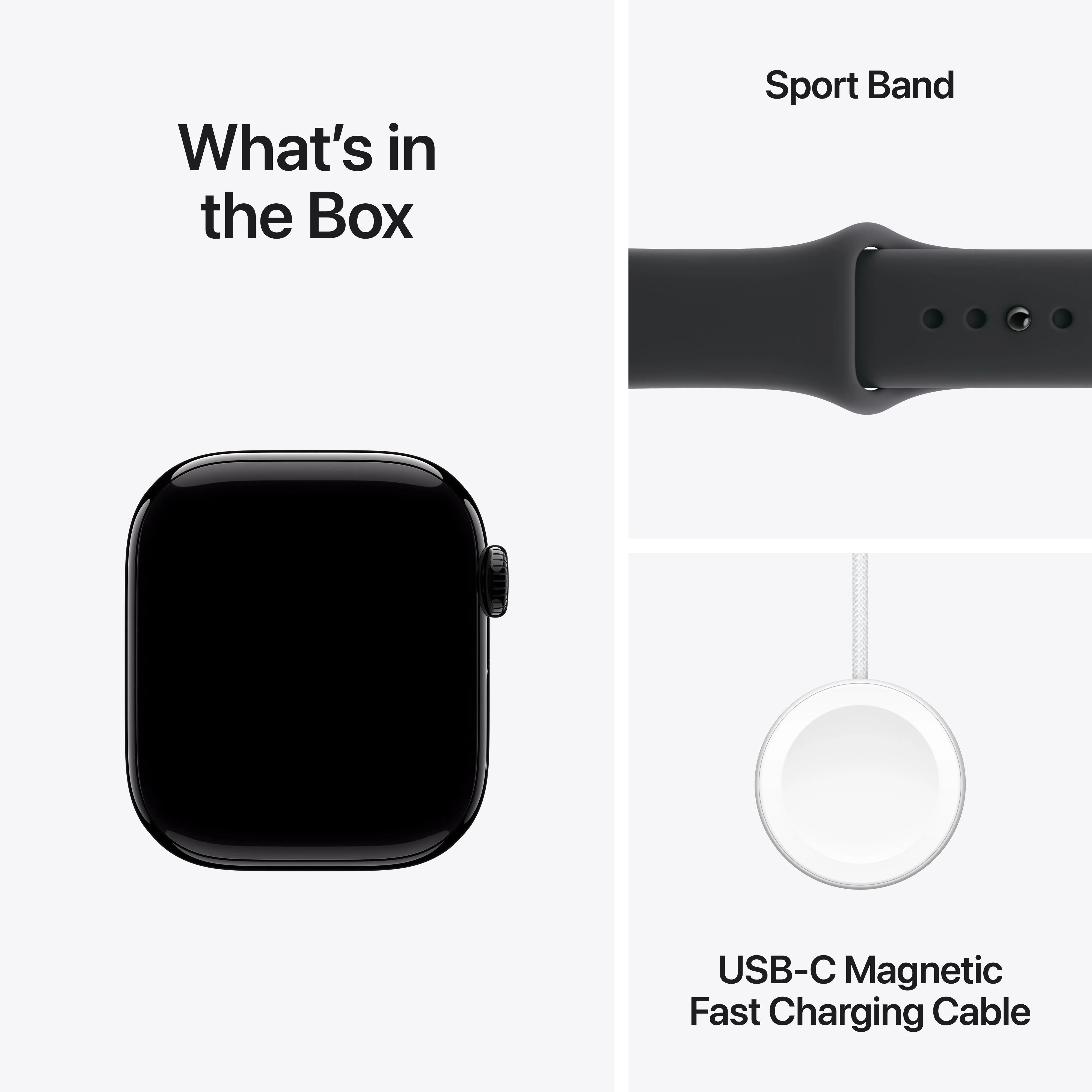 Apple Watch Series 11 GPS, Caixa em alumínio preto brilhante de 42 mm com Bracelete desportiva preta - S/M - Image 8
