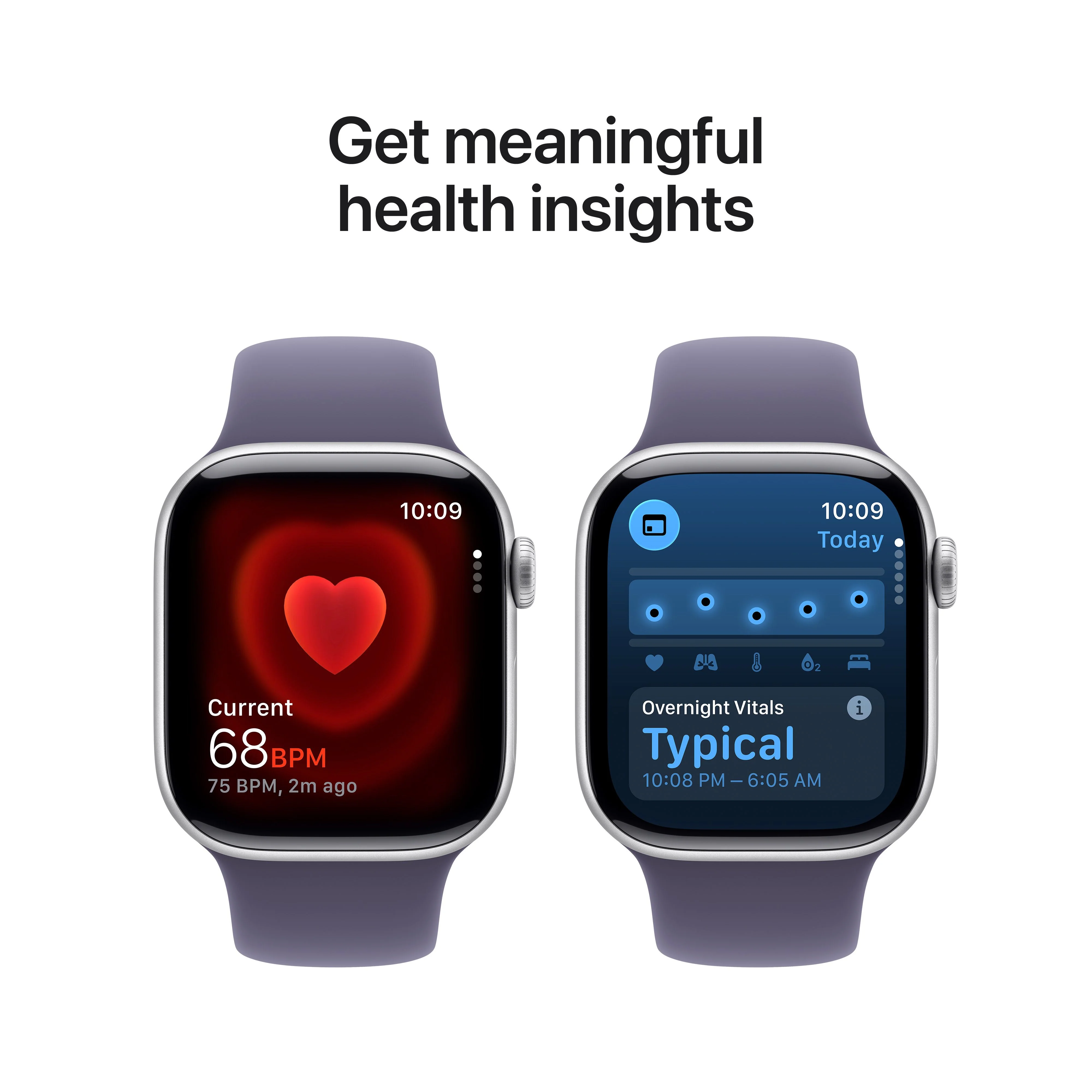 Apple Watch Series 11 GPS, Caixa em alumínio prateado de 42 mm com Bracelete desportiva roxo névoa - M/L - Image 5