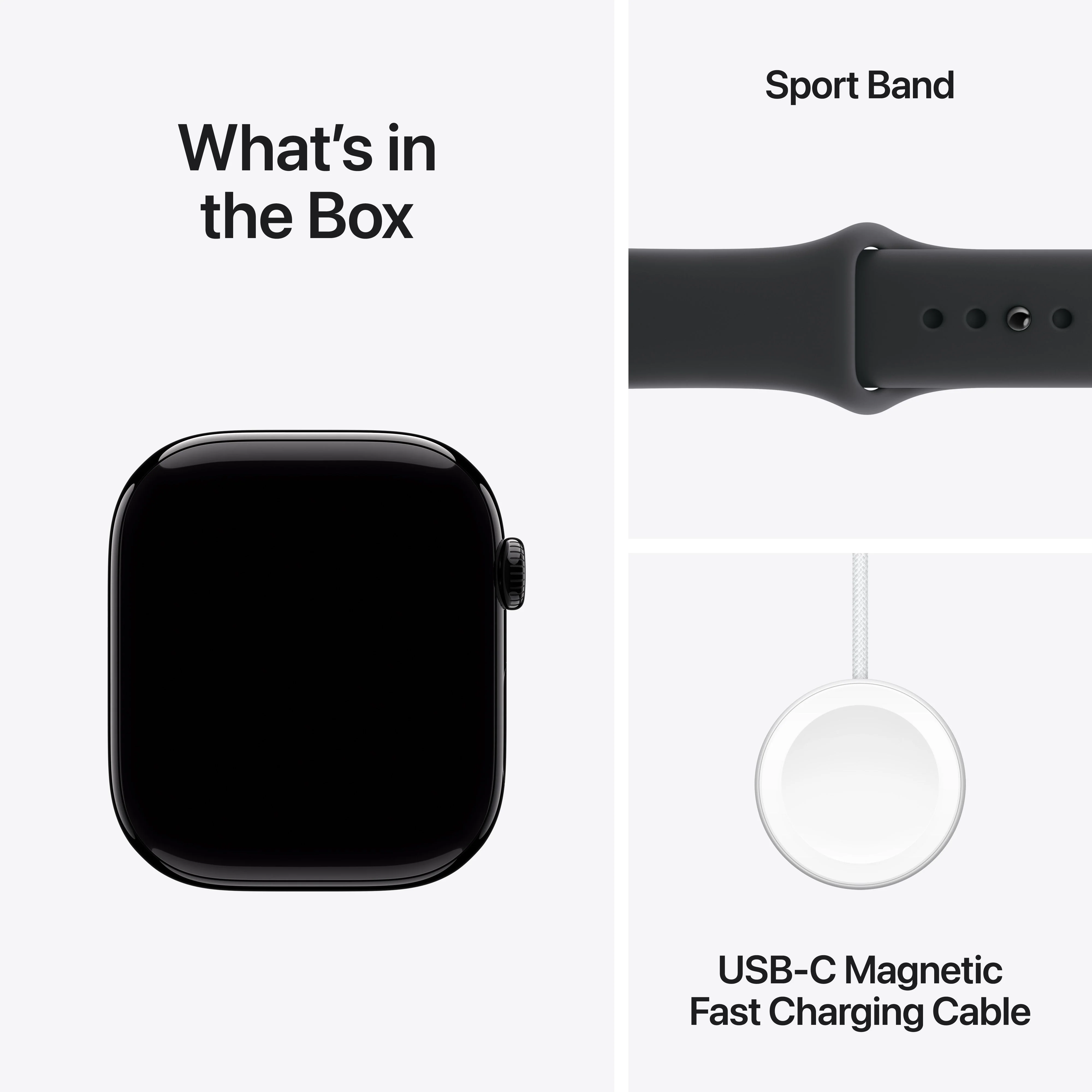 Apple Watch Series 11 GPS, Caixa em alumínio preto brilhante de 46 mm com Bracelete desportiva preta - S/M - Image 8