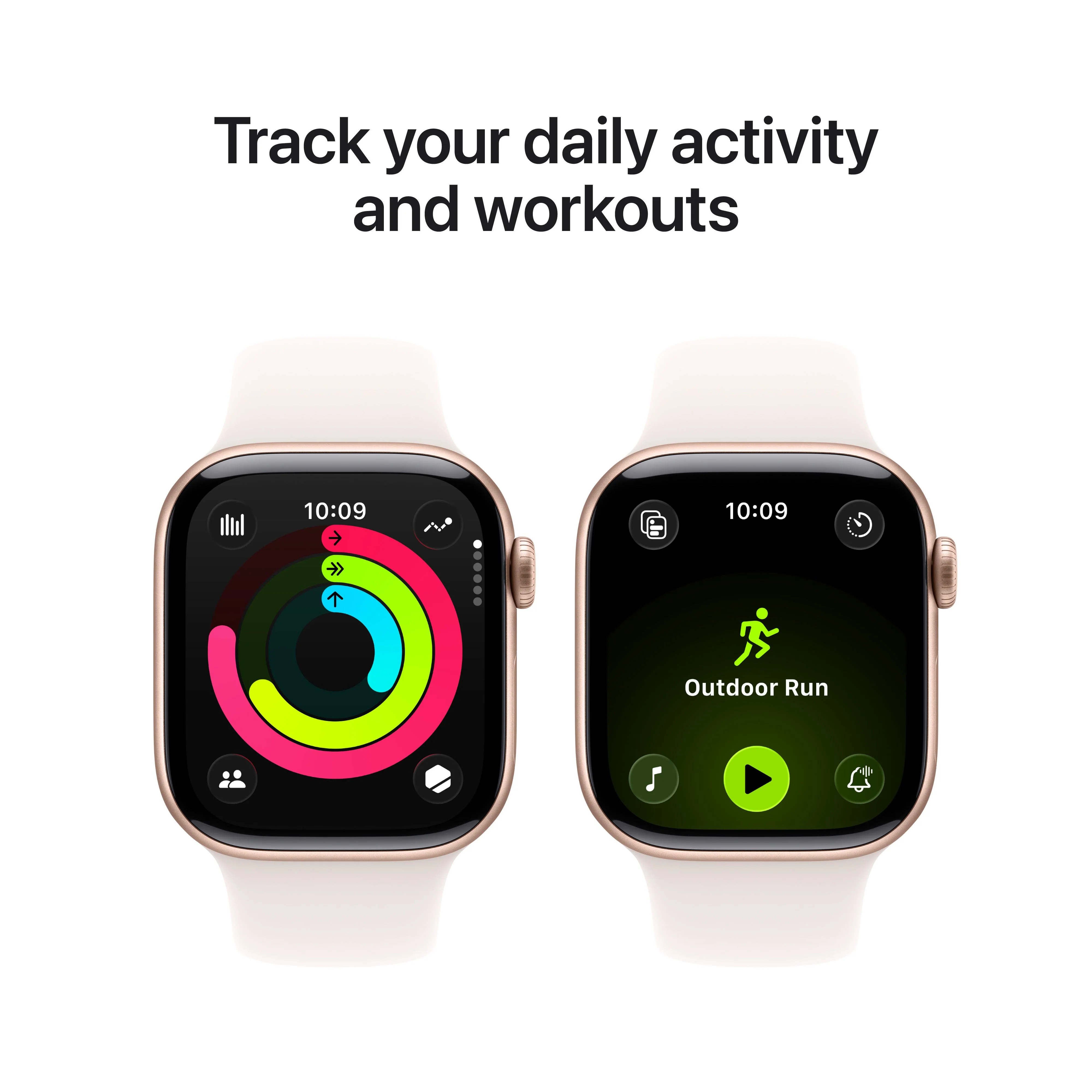 Apple Watch Series 11 GPS + Cellular, Caixa em alumínio rosa-dourado de 42 mm com Bracelete desportiva rosa leve - S/M - Image 4