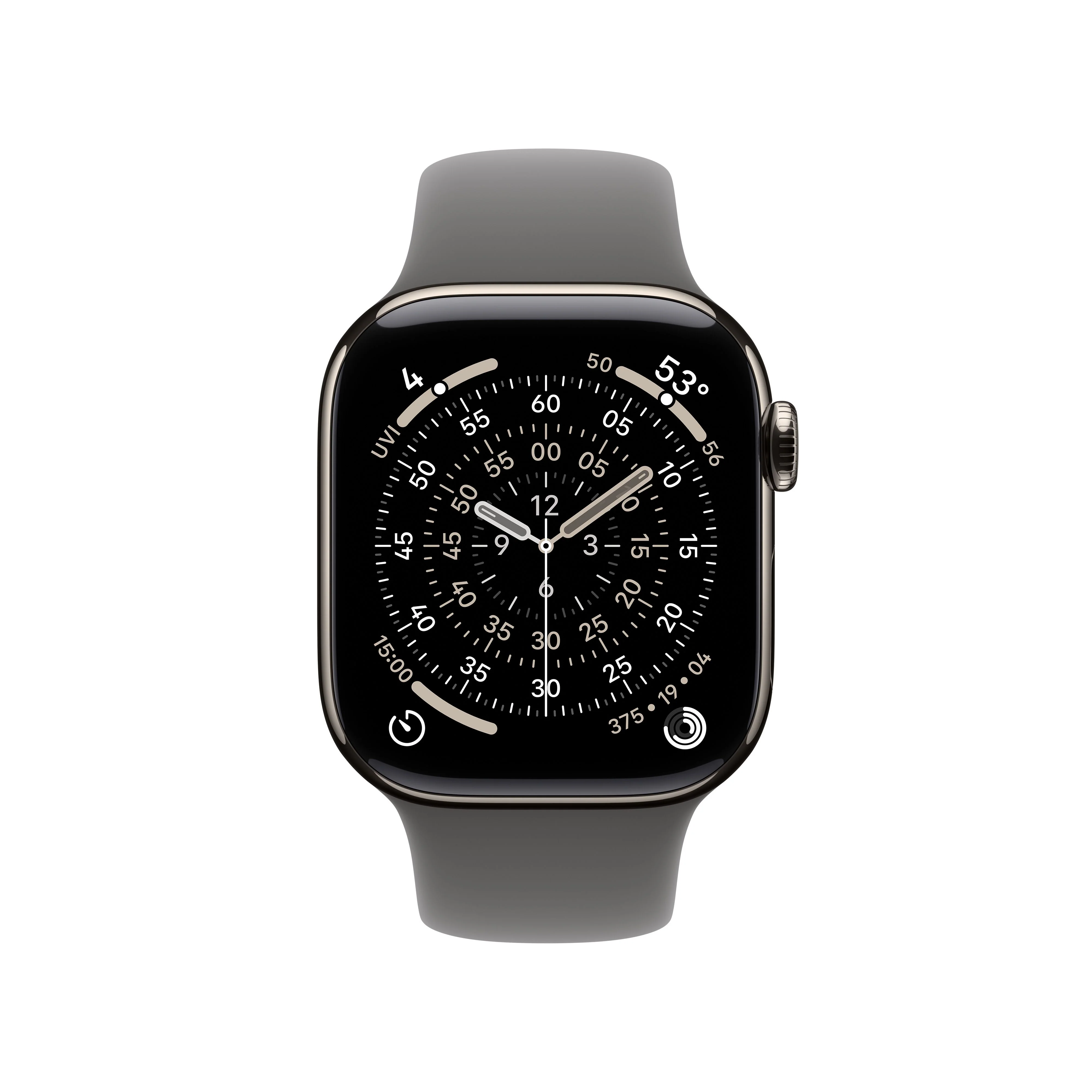 Apple Watch Series 11 GPS + Cellular, Caixa em titânio natural de 42 mm com Bracelete desportiva cinzento rocha - M/L - Image 2