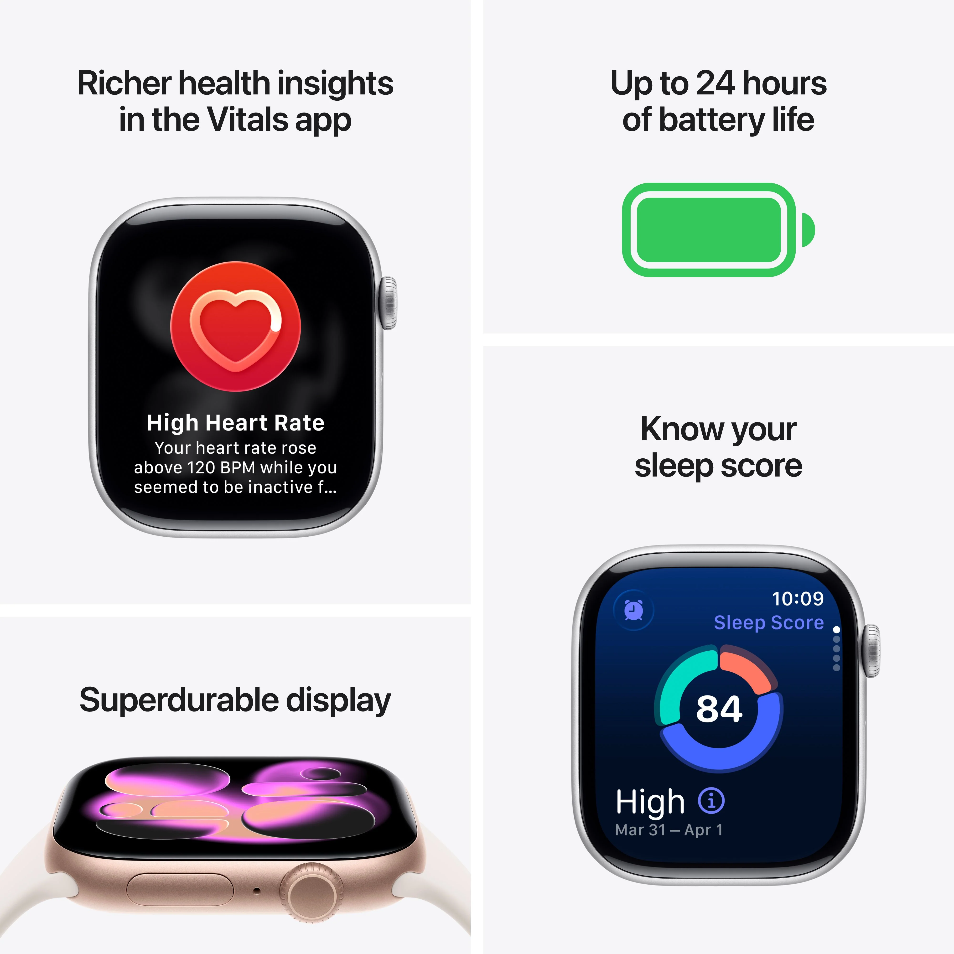 Apple Watch Series 11 GPS + Cellular, Caixa em alumínio preto brilhante de 46 mm com Bracelete desportiva preta - S/M - Image 3