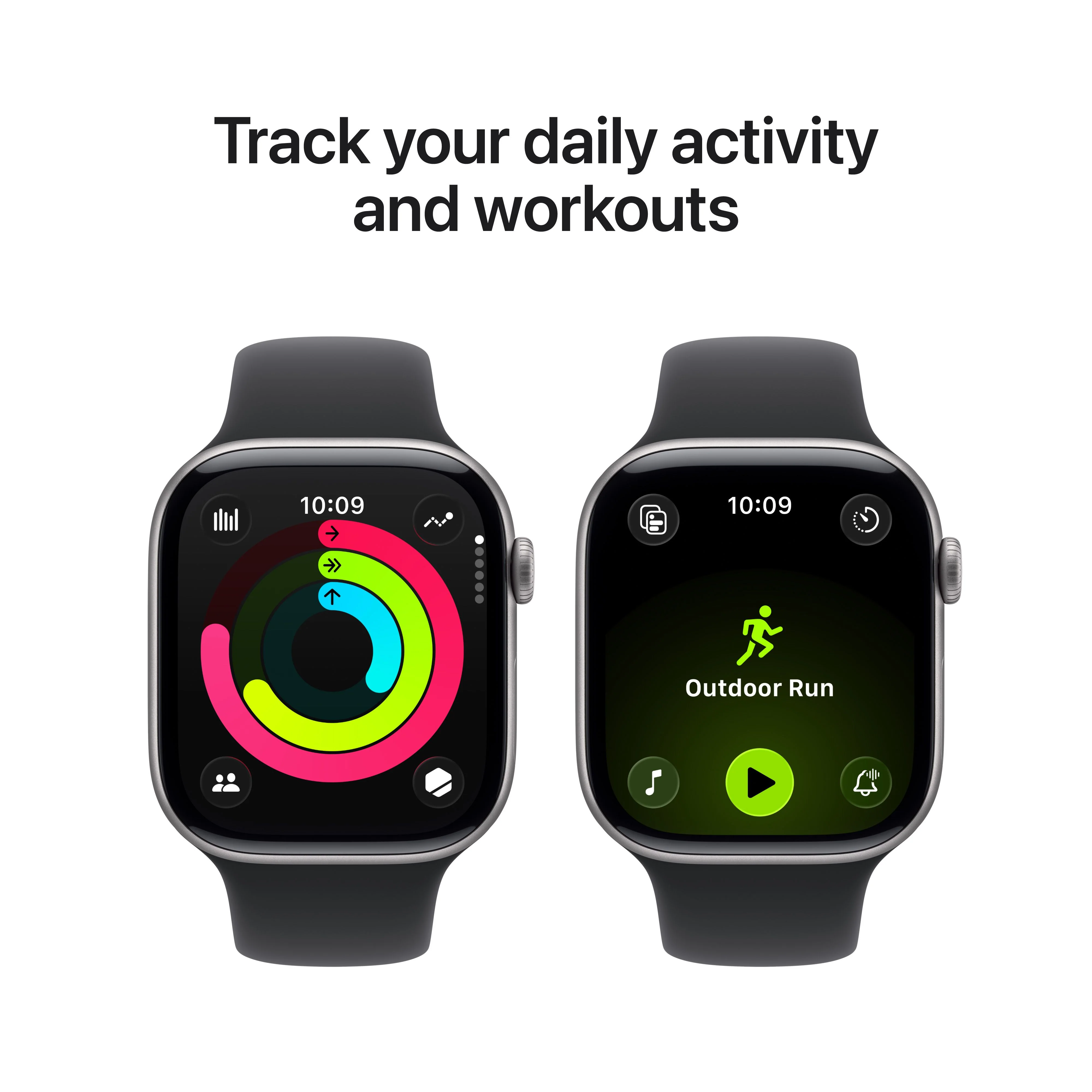 Apple Watch Series 11 GPS + Cellular, Caixa em alumínio cinzento sideral de 46 mm com Bracelete desportiva preta - S/M - Image 4