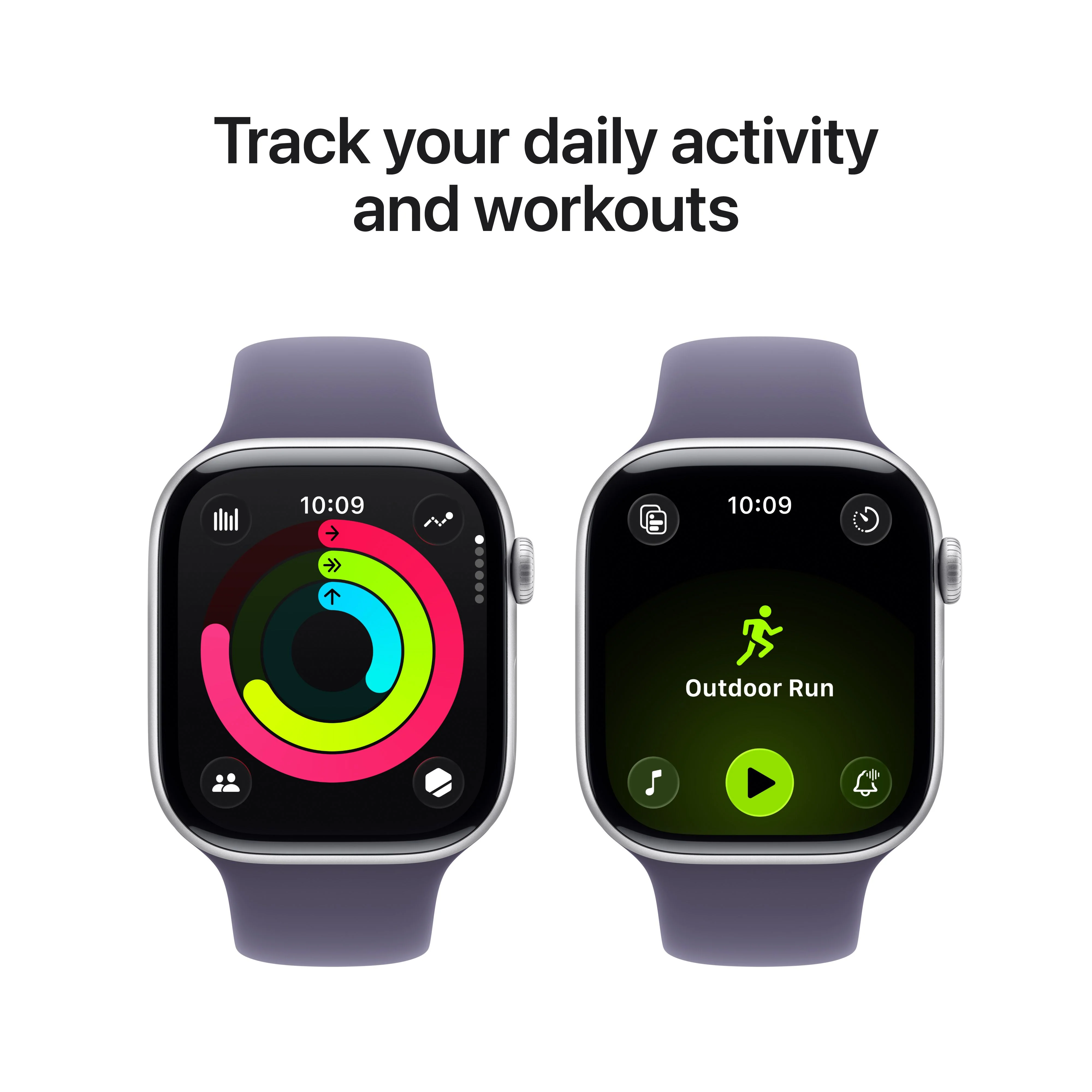 Apple Watch Series 11 GPS + Cellular, Caixa em alumínio prateado de 46 mm com Bracelete desportiva roxo névoa - M/L - Image 4