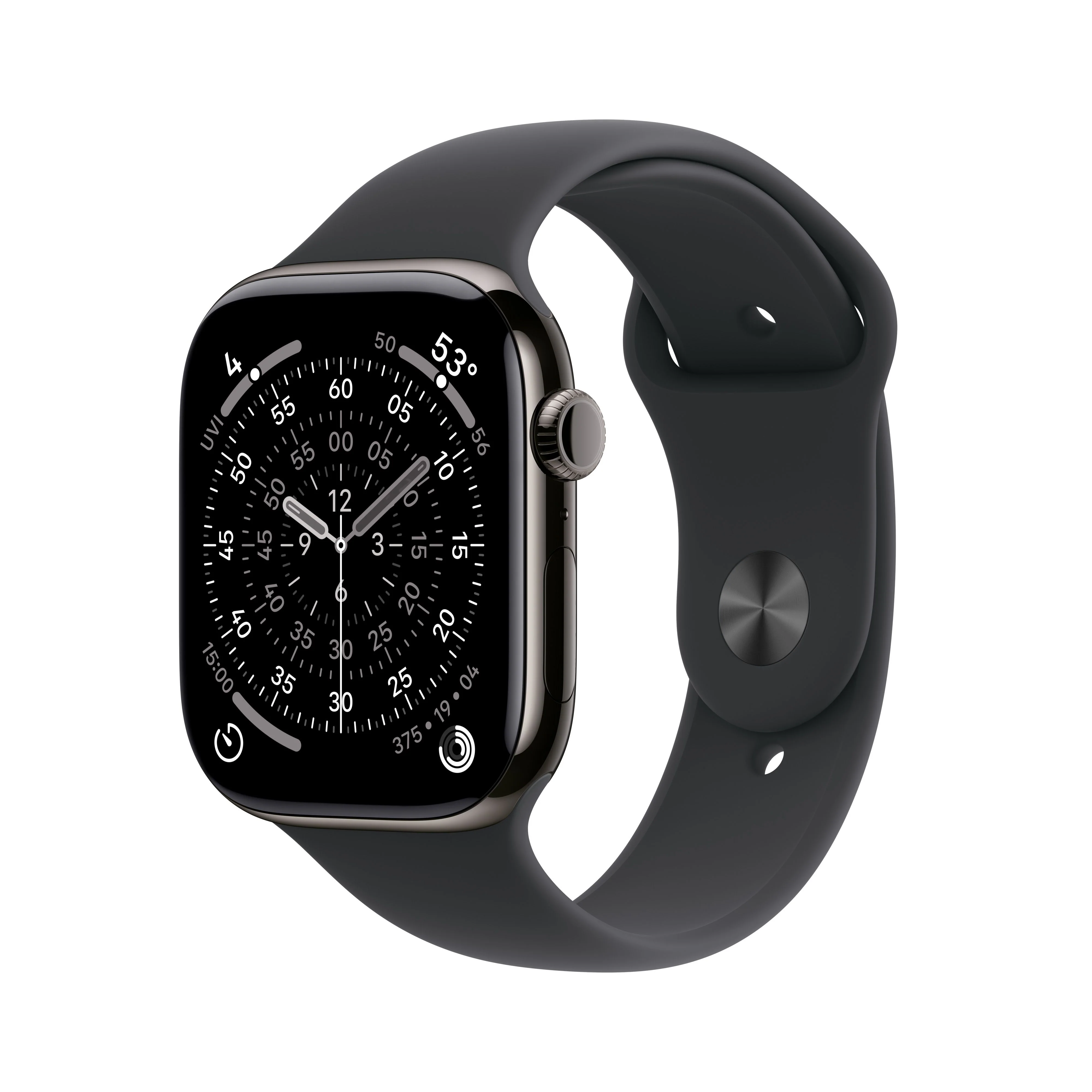 Apple Watch Series 11 GPS + Cellular, Caixa em titânio ardósia de 46 mm com Bracelete desportiva preta - S/M