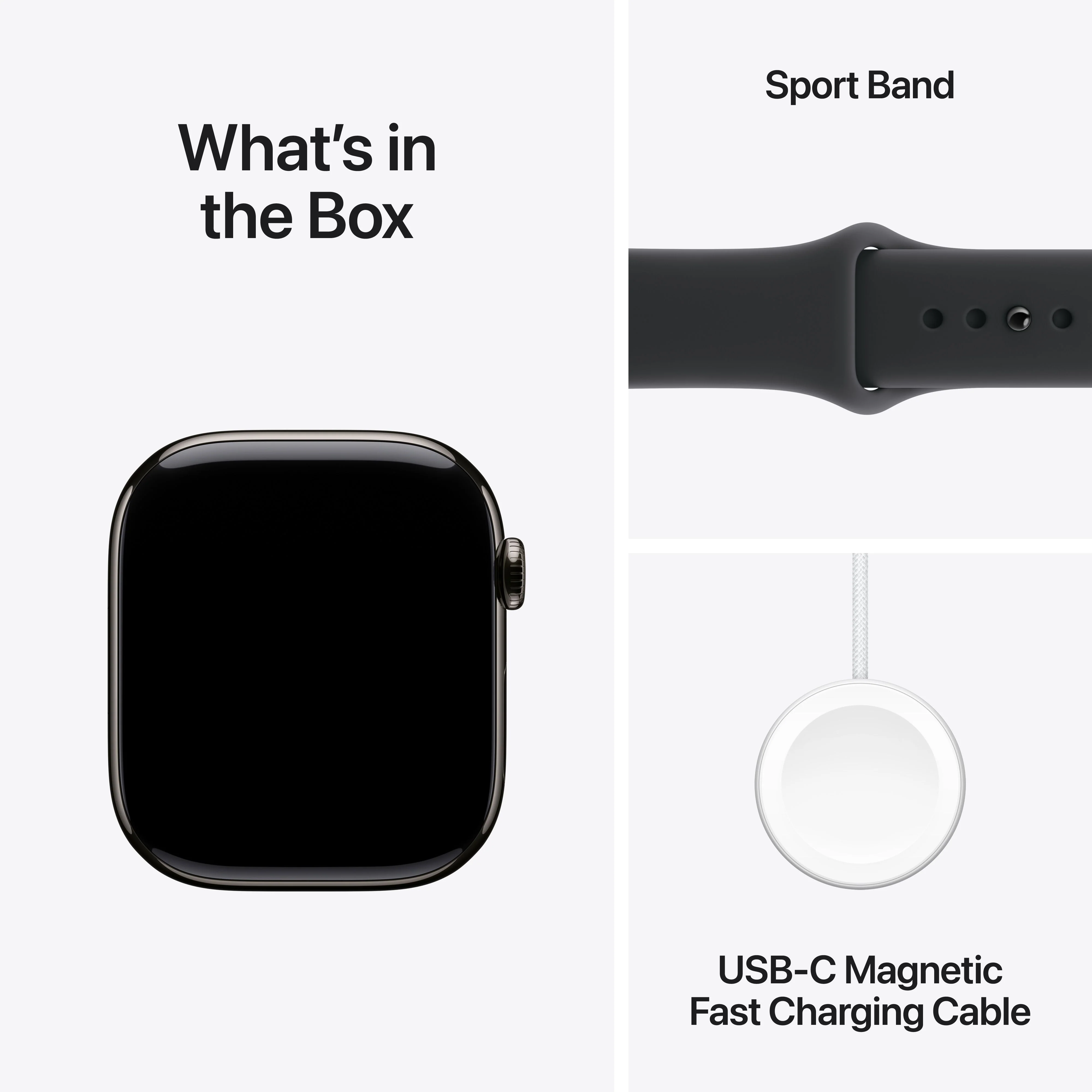 Apple Watch Series 11 GPS + Cellular, Caixa em titânio ardósia de 46 mm com Bracelete desportiva preta - S/M - Image 8