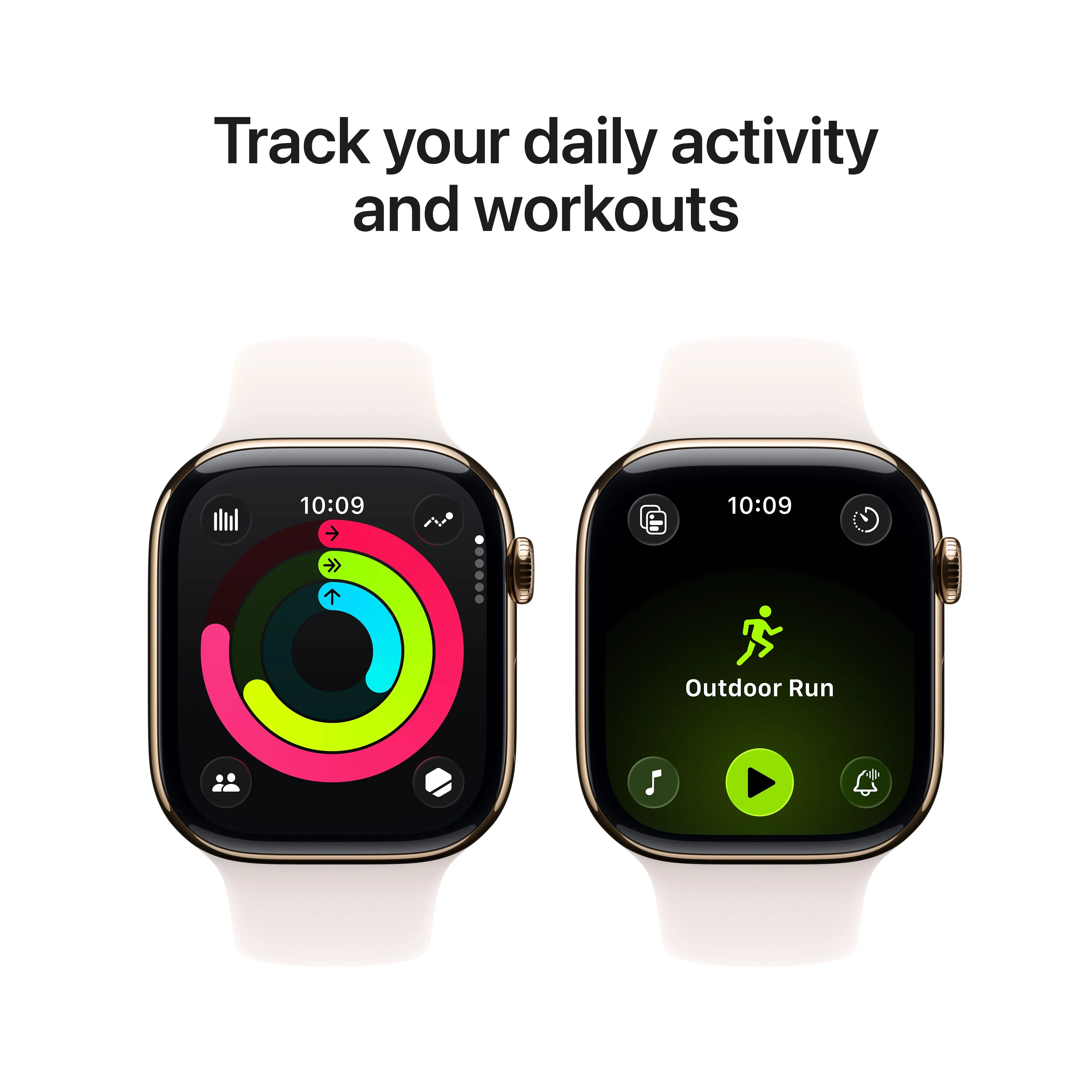 Apple Watch Series 11 GPS + Cellular, Caixa em titânio dourado de 46 mm com Bracelete desportiva rosa leve - S/M - Image 4