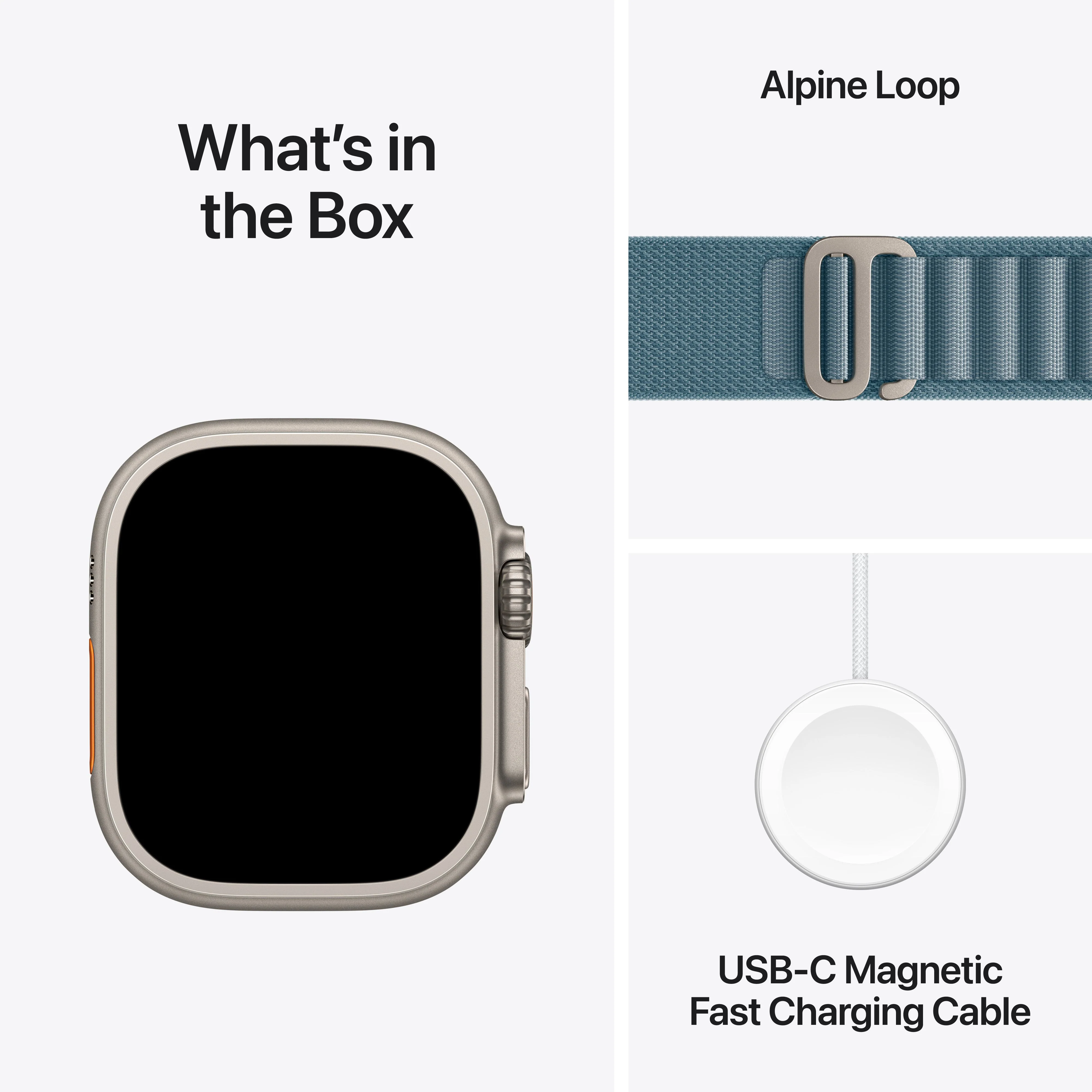 Apple Watch Ultra 3 GPS + Cellular, Caixa em titânio natural de 49 mm com Loop Alpine azul-claro - L - Image 7