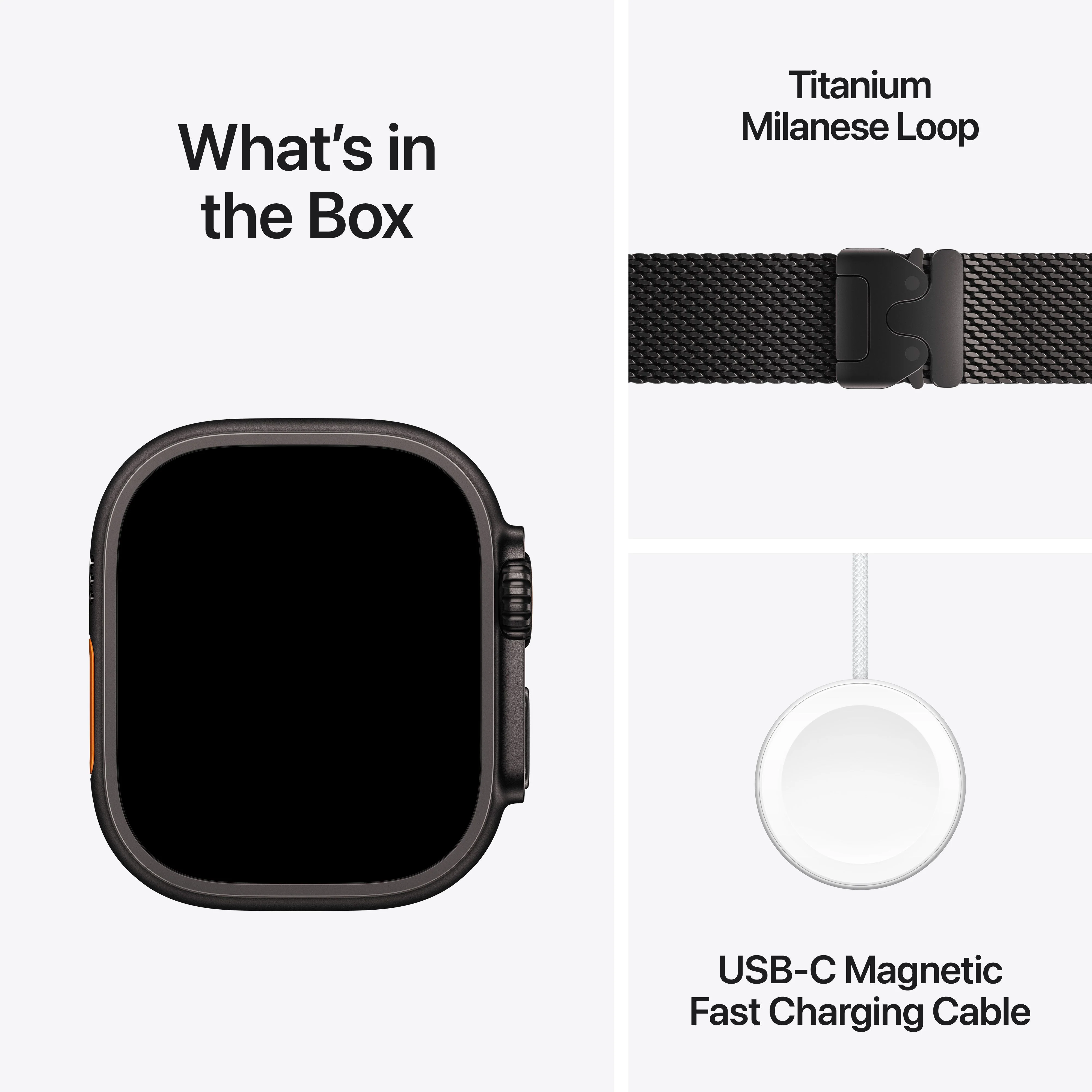 Apple Watch Ultra 3 GPS + Cellular, Caixa em titânio preto de 49 mm com Loop milanesa em titânio preto - M - Image 7