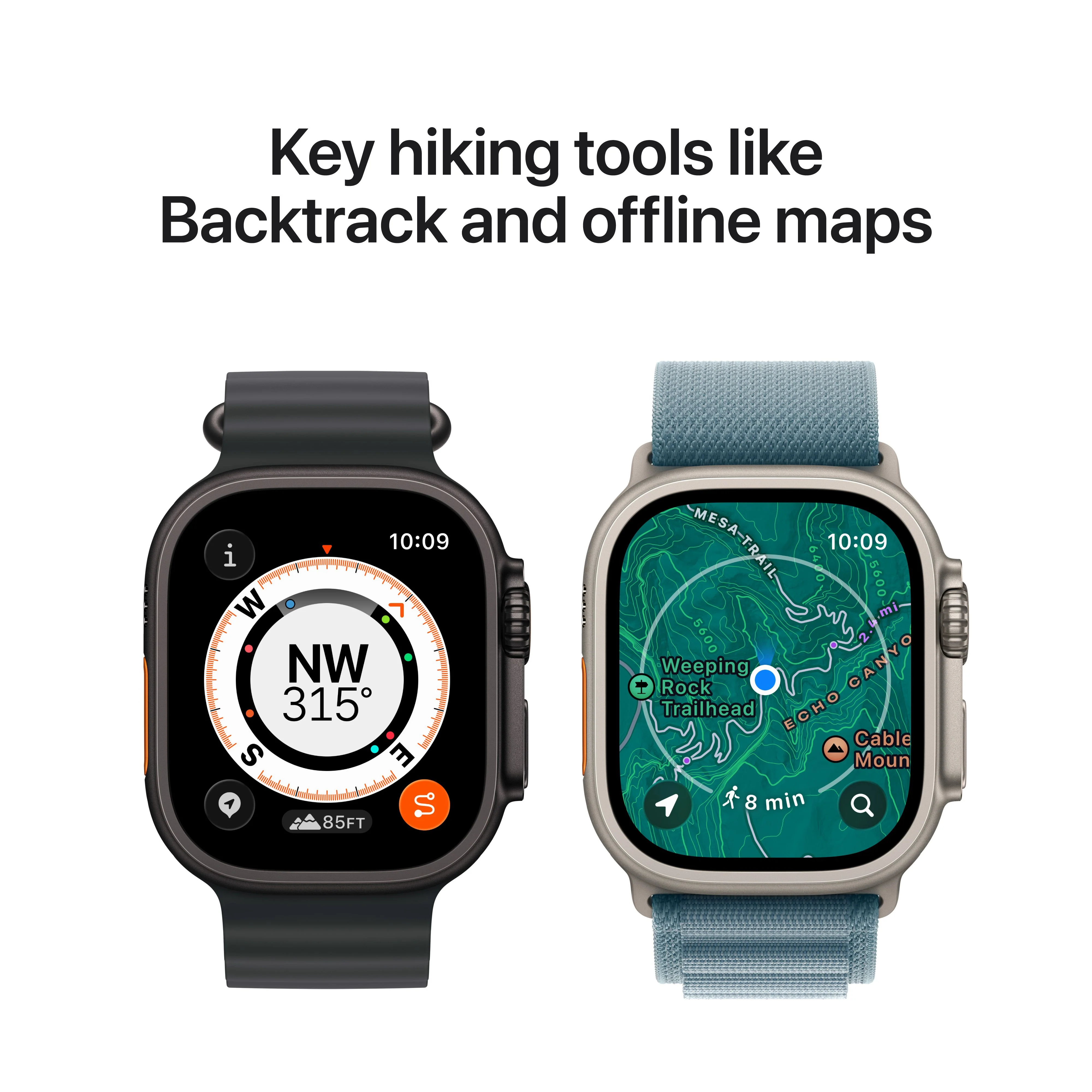 Apple Watch Ultra 3 GPS + Cellular, Caixa em titânio preto de 49 mm com Loop Trail preto/carvão - M/L - Image 5