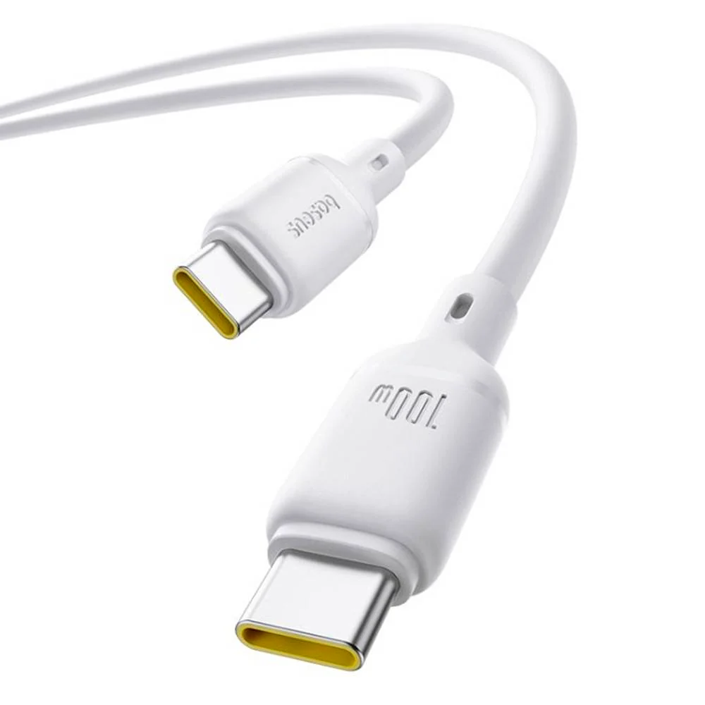 Baseus Cabo Silky Series Fast Charging Cable Type-C To Type-C 100W 1M Moon White - Image 3