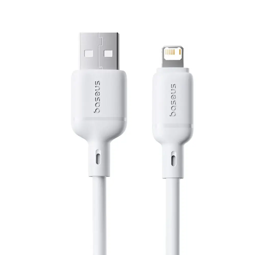 Baseus Cabo Silky Series Fast Charging Cable Usb To Ip 2.4A 1M Moon White - Image 2