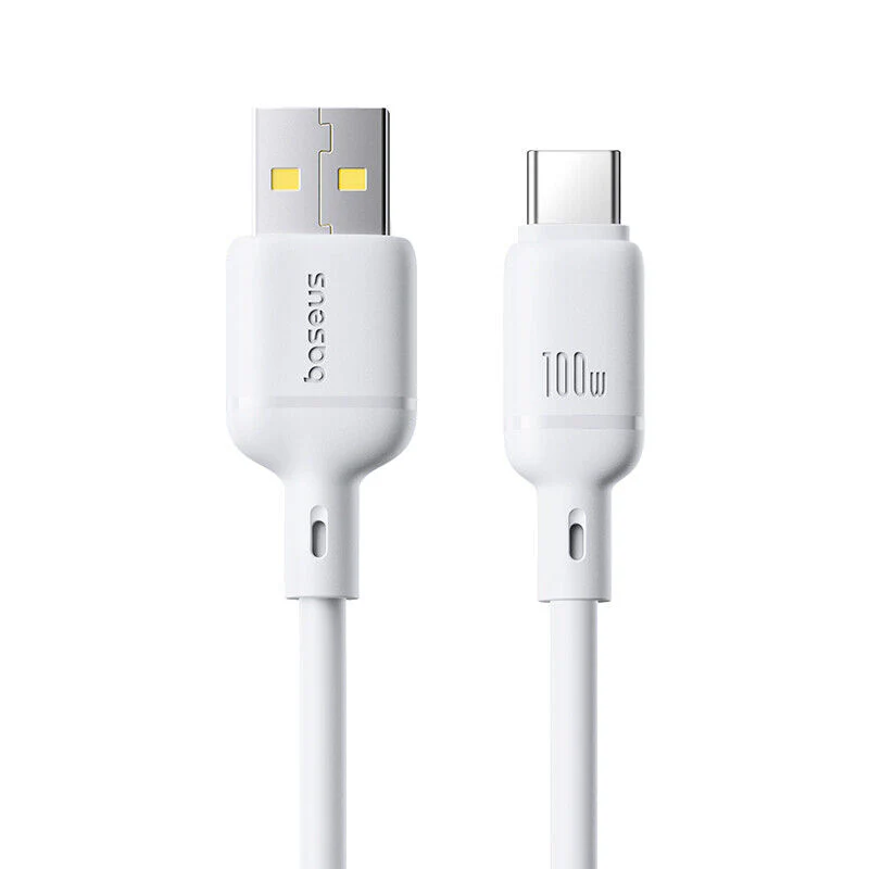Baseus Cabo Silky Series Fast Charging Cable Usb To Type-C 100W 1M Moon White - Image 3