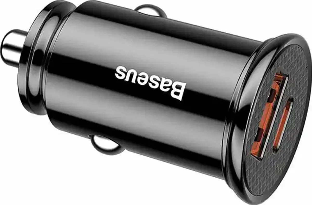 Baseus Carregador Circular Plastic A+C 30W Pps Car Charger Black - Image 6
