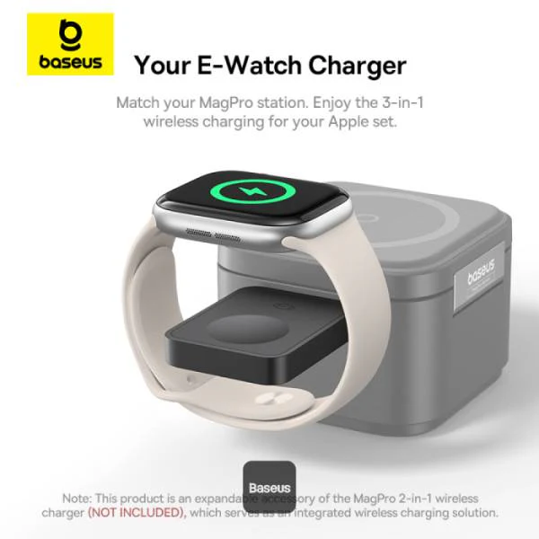 Baseus Carregador Magpro Magnetic Wireless Charger For E-Watch 2.5W Cosmic Black - Image 4