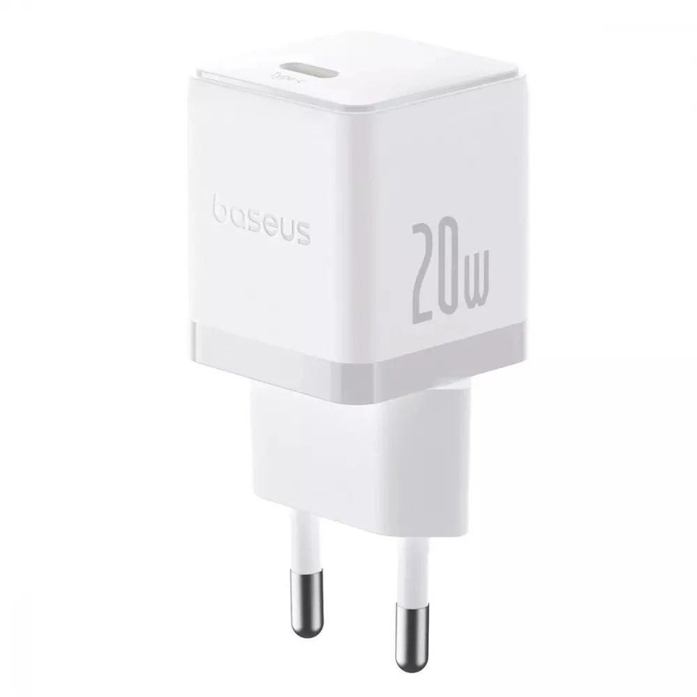 Baseus Carregador Palm Fast Charger 1C 20W Eu Moon White (With Mini White Cable Usb-C - Image 2