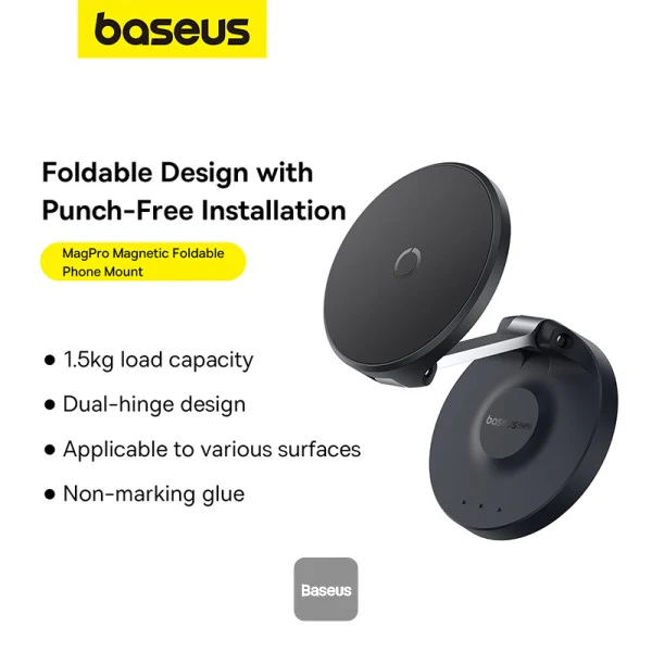 Baseus MagPro Magnetic Foldable Phone Mount Cluster Preto - Image 3