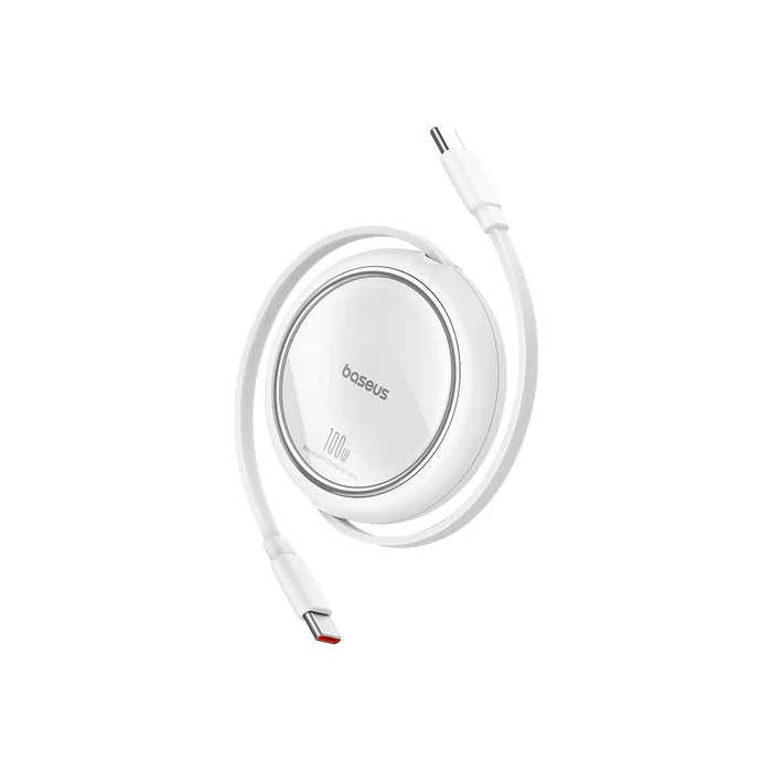 Cabo retrátil Baseus Free2Draw Mini USB-C – USB-C 100W 1m Moon White - Image 3