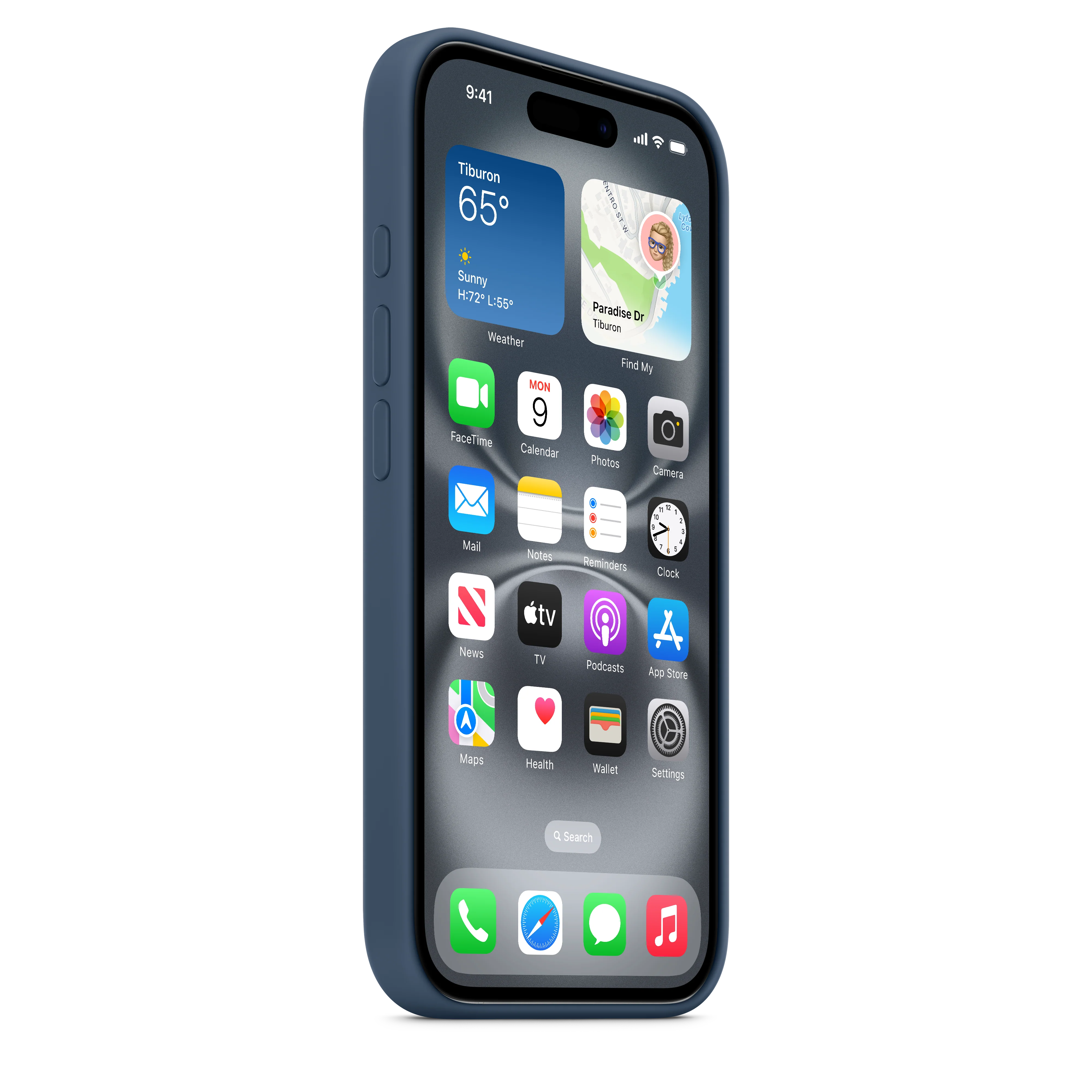 Capa em silicone com MagSafe para iPhone 16 - Azul denim - Image 5