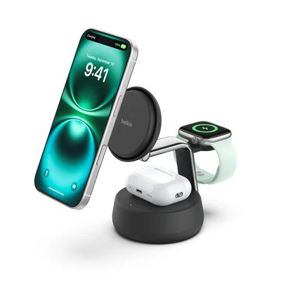 Carregador Belkin UltraCharge Pro 25w 3 em 1 Magsafe Qi2 Carvão - Image 2