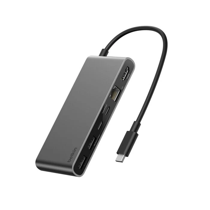 Hub Belkin 8-in-1 USB-C c/ Dual USB-C Ports Prateado - Image 2