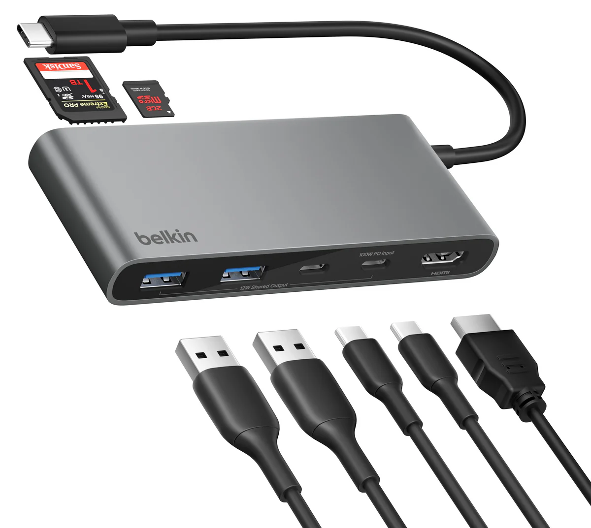 Hub Belkin USB-C de 7 portas, com HDMI 4K Silver - Image 5