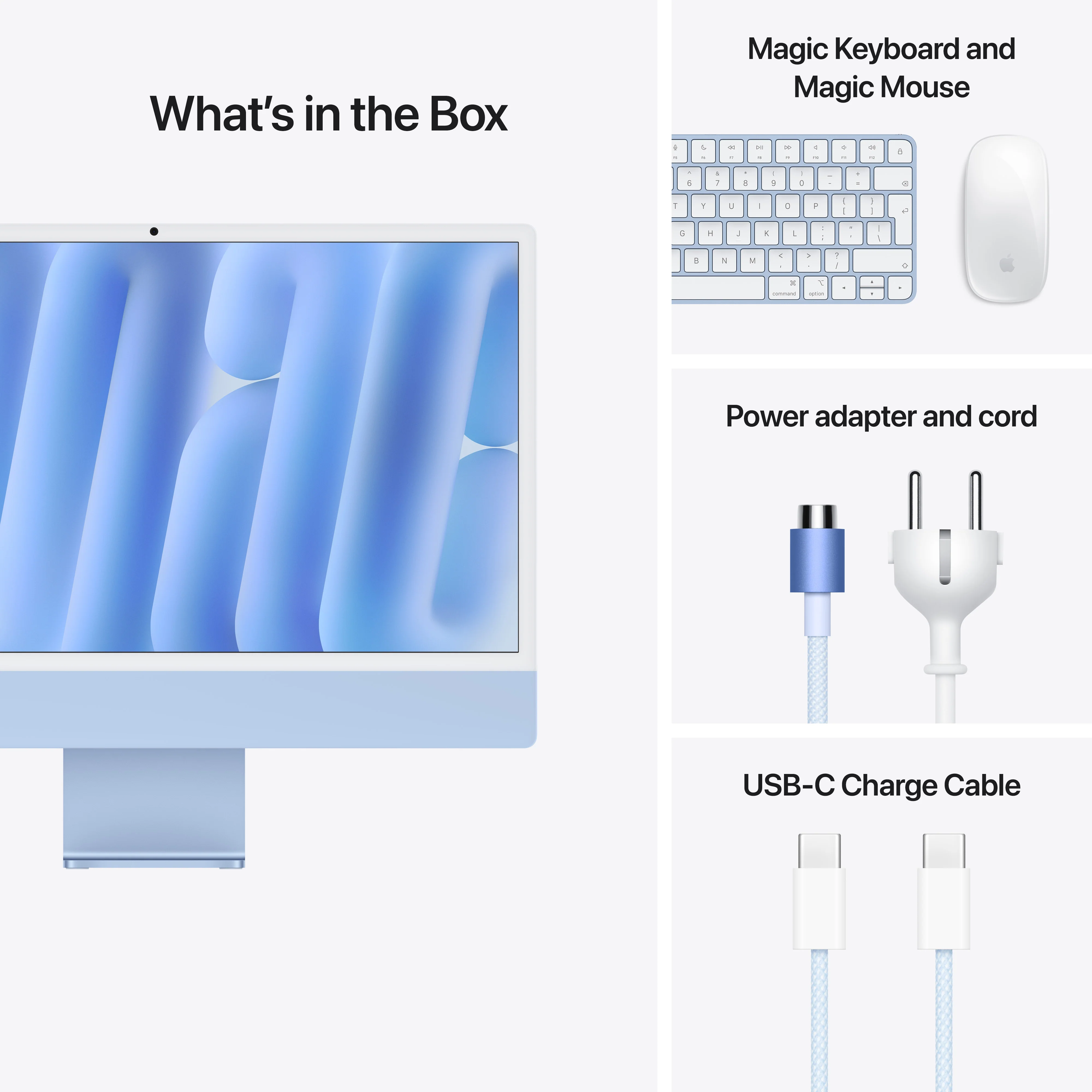 iMac com ecrã Retina 4,5K de 24 polegadas: Processador M4 da Apple com CPU 8-core e GPU 8-core, 256 GB SSD - Azul - Image 9