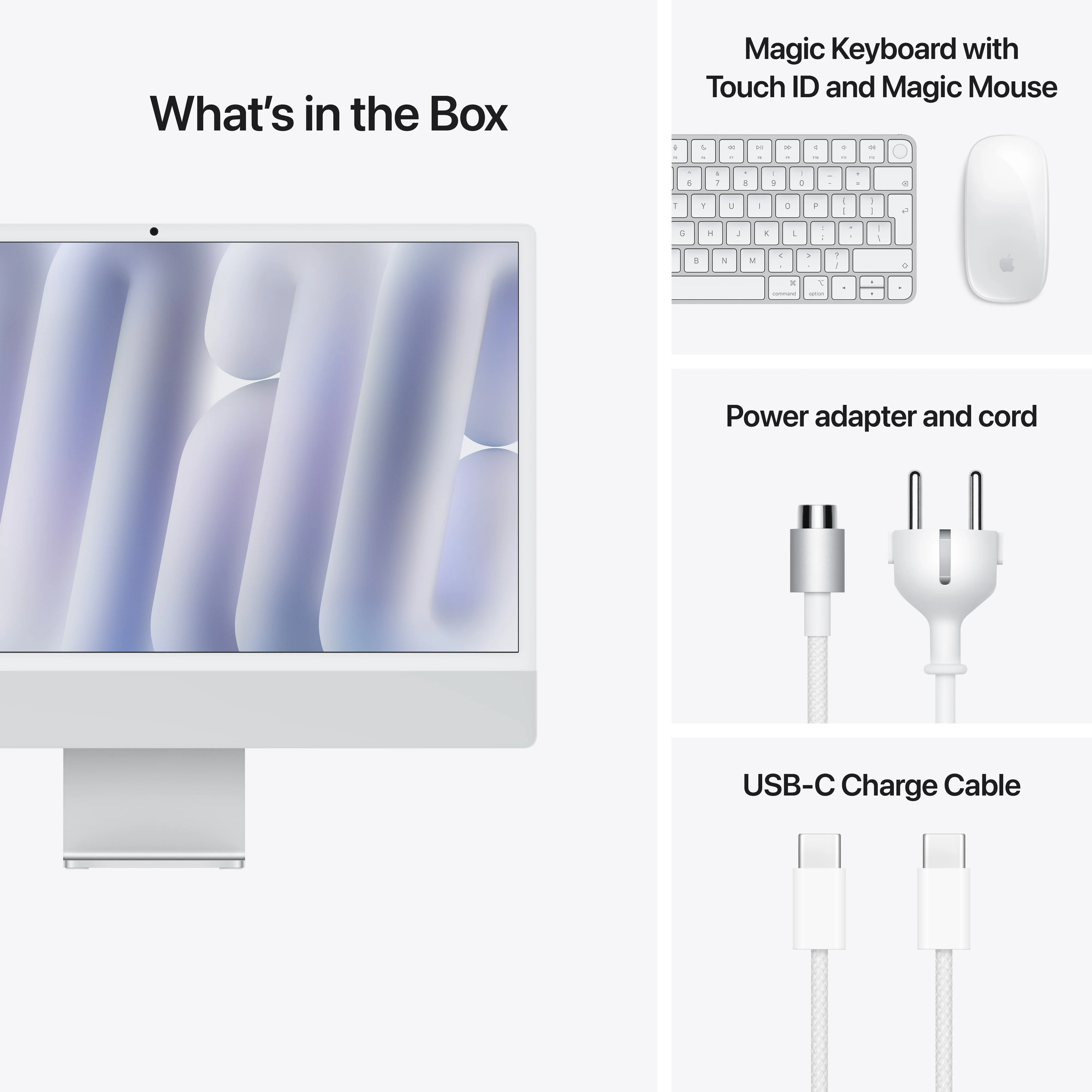 iMac com ecrã Retina 4,5K de 24 polegadas: Processador M4 da Apple com CPU 10-core e GPU 10-core, 256 GB SSD - Prateado - Image 9
