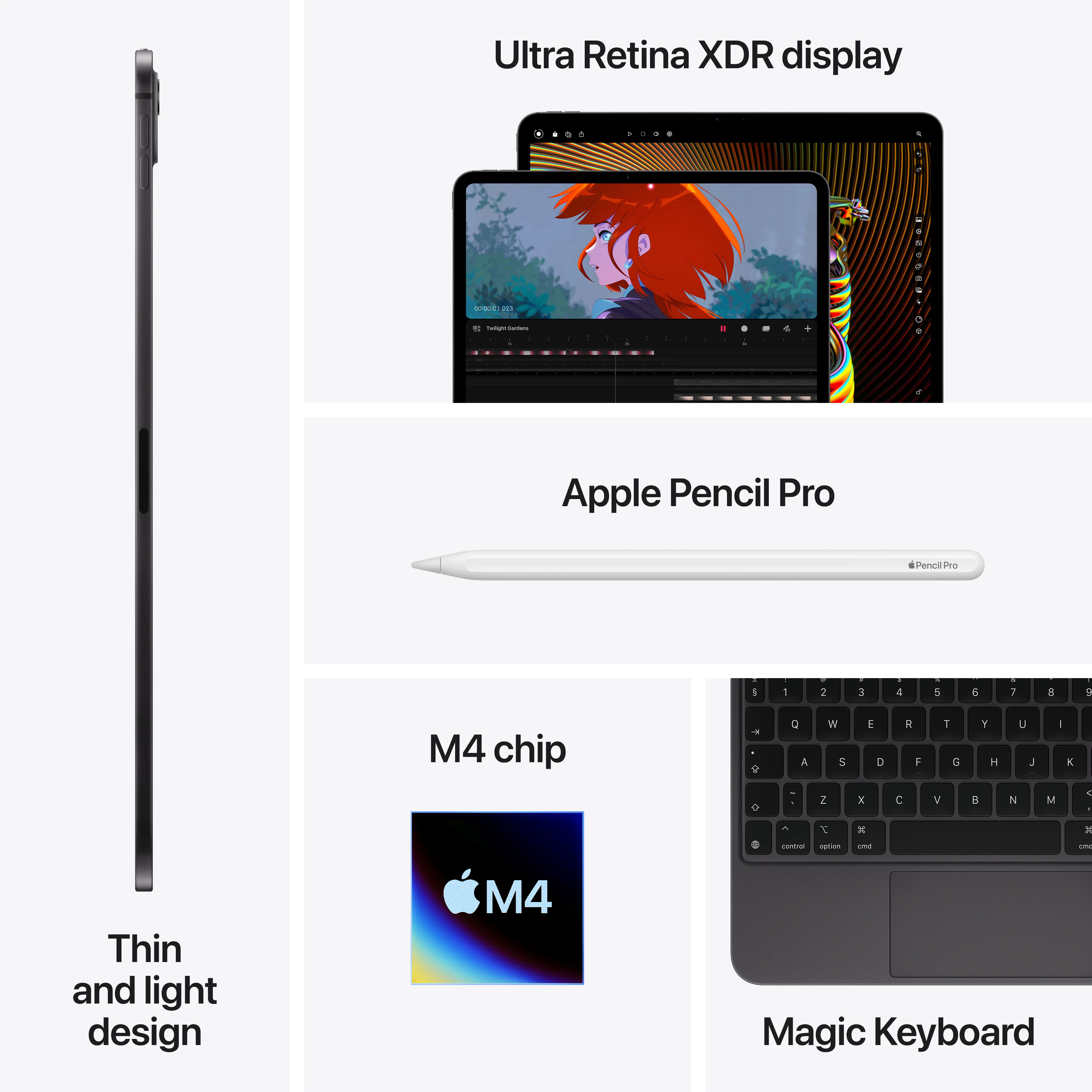 iPad Pro Wi-Fi de 13 polegadas Wi-Fi 1 TB Vidro de nanotextura - Preto sideral (M4) - Image 9