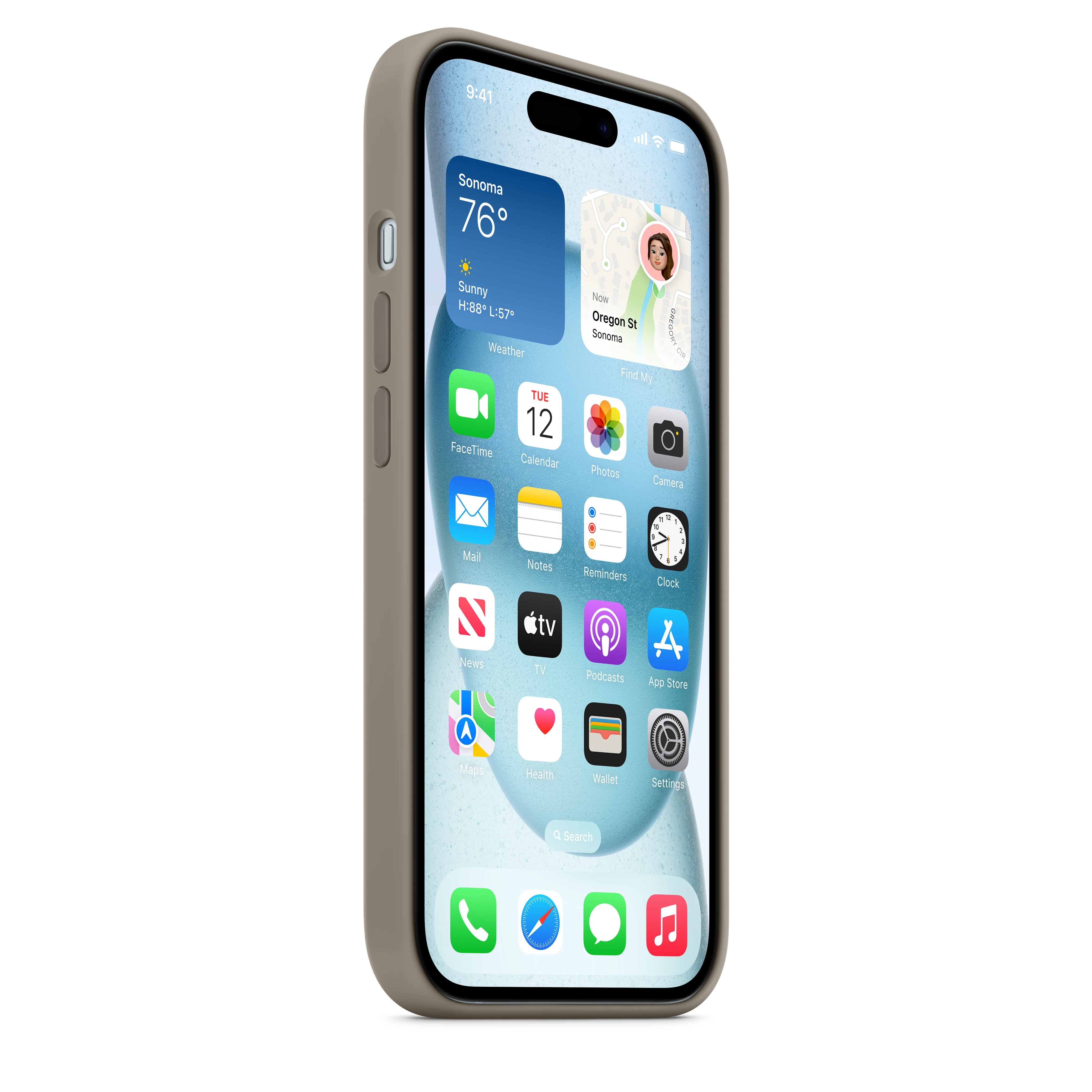 Capa em silicone com MagSafe para iPhone 15 - Barro - Image 7