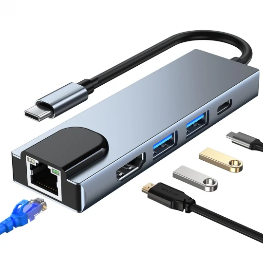 Adaptador Tech-Protect V3-HUB 5 Em 1 Cinza - Image 5